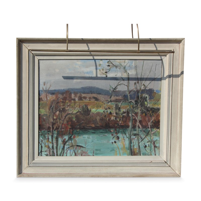 鲁道夫·赞德（Rudolf Zender，1901-1988）布面油画《湖畔》。 - Moinat - 画 - 景观